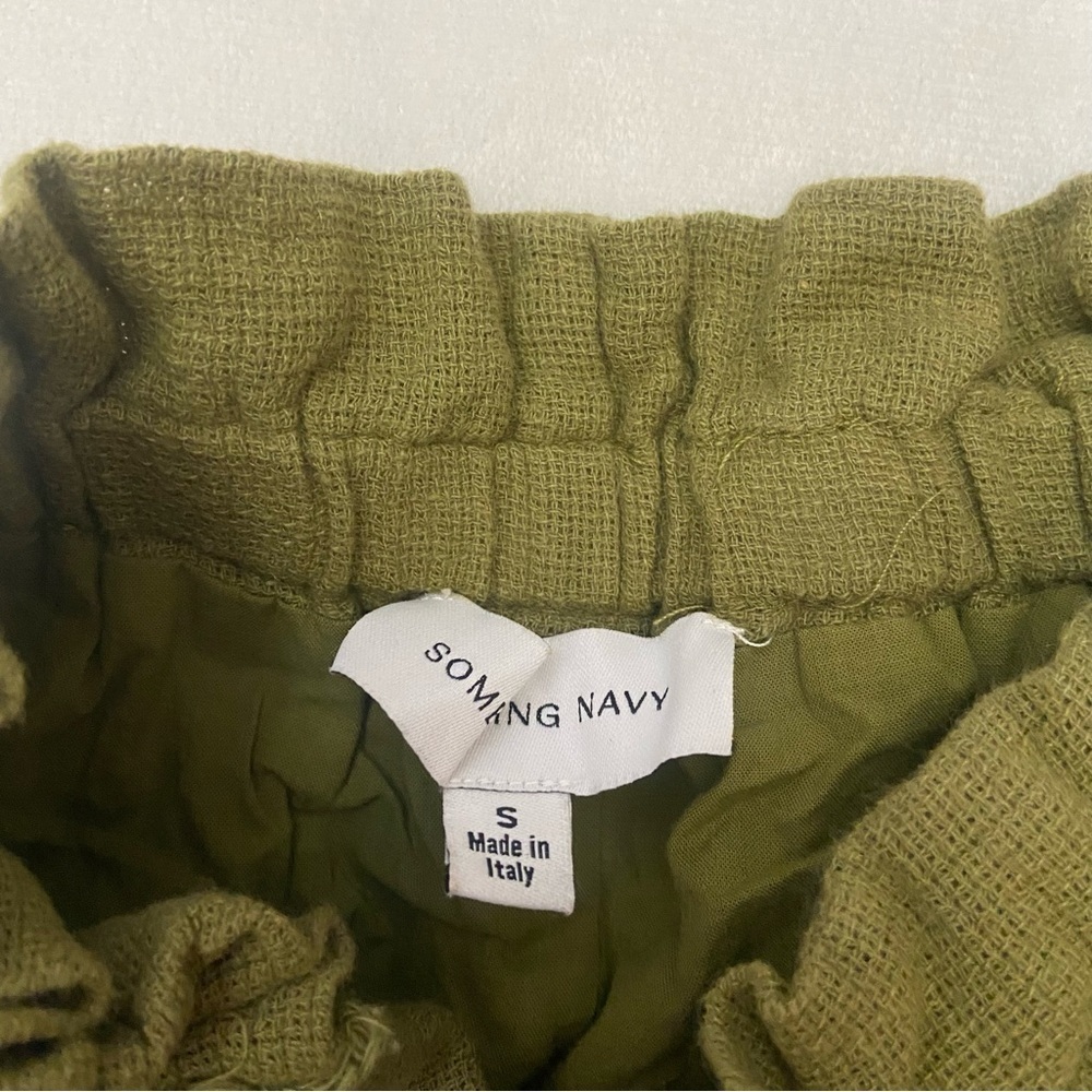 Something Navy Ryan Paperbag Shorts Green Hgh Waist Button Front S 2226 - Picture 6 of 10